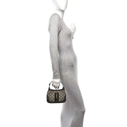 Gucci X BALENCIAGA BB Supreme Monogram Calfskin Web Mini Jackie 1961 Hobo Beige Ebony 2 of 11