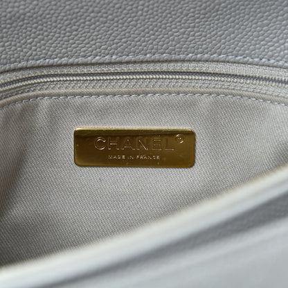 Chanel Grained Calfskin Stitched Flap Grey 5 of 16