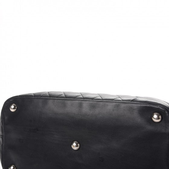 Calfskin Quilted Large Cambon Tote Black