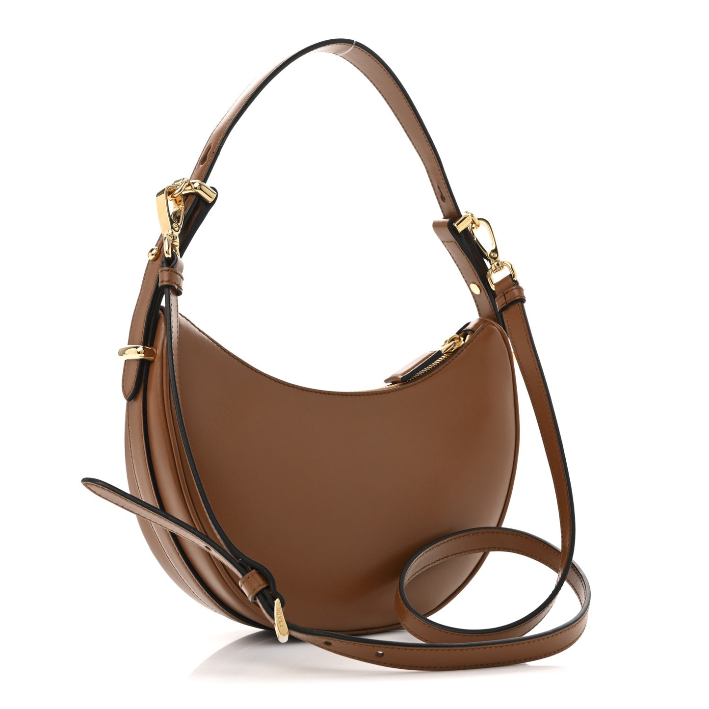 Soft Calfskin Arque Shoulder Bag Cognac