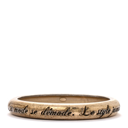 Chanel Metal French Quote Bracelet Bangle Gold 1 of 5