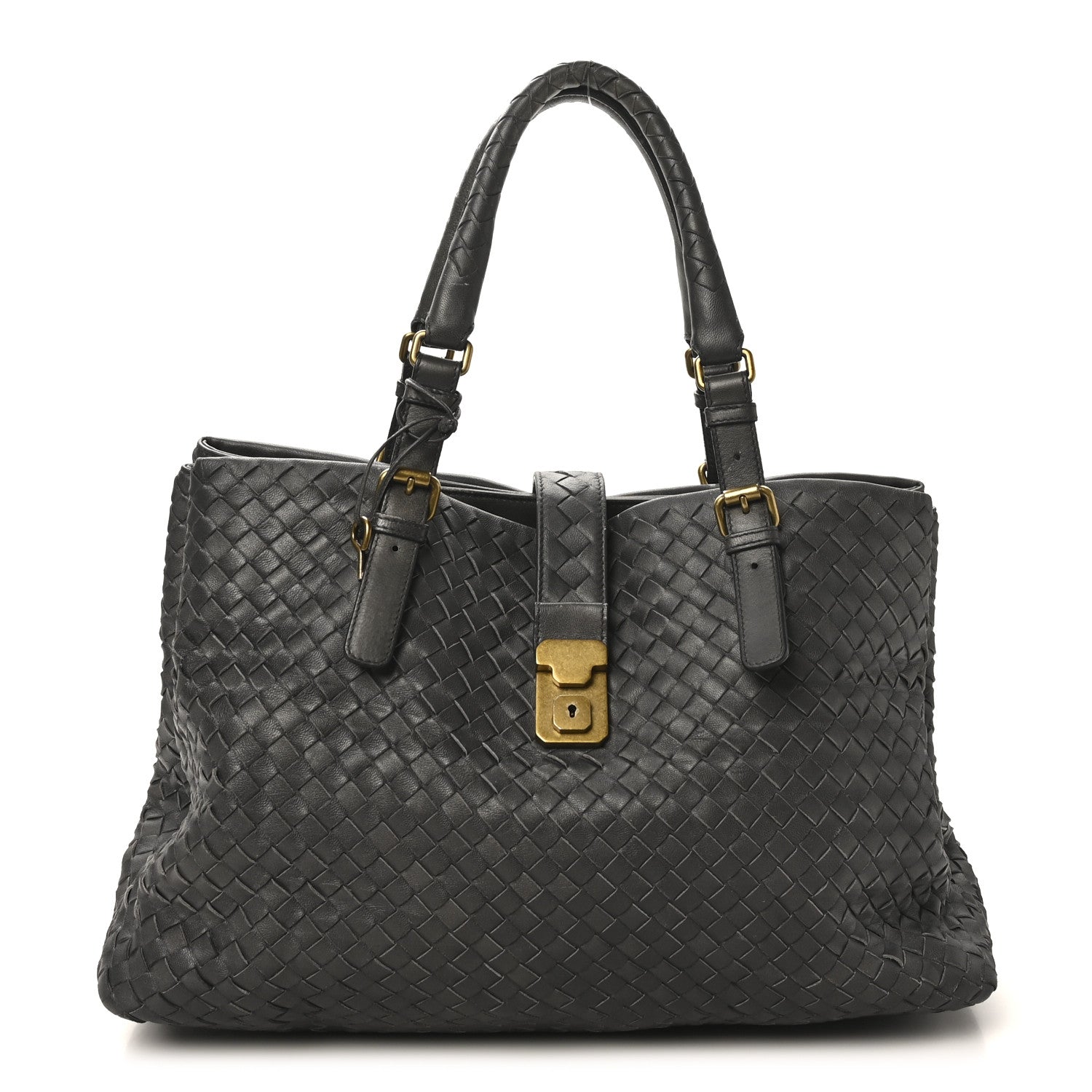 Bottega Veneta Nappa Intrecciato Medium Roma Tote Ferro Gray 1 of 10