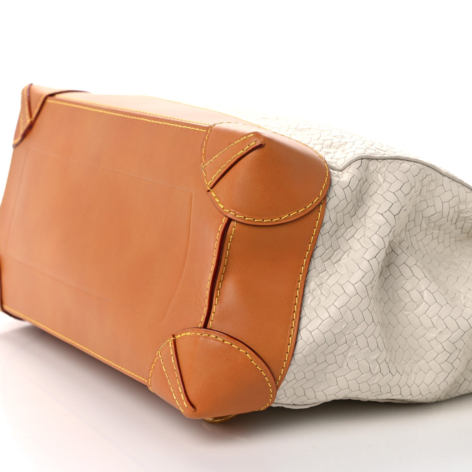 Louis Vuitton Calfskin Woven Embossed Monogram Steamer 30 Off White 9 of 10