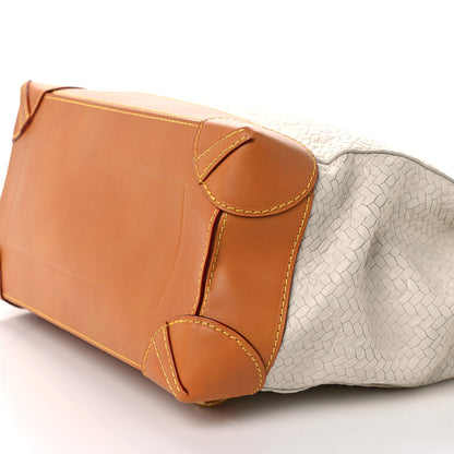 Louis Vuitton Calfskin Woven Embossed Monogram Steamer 30 Off White 9 of 10