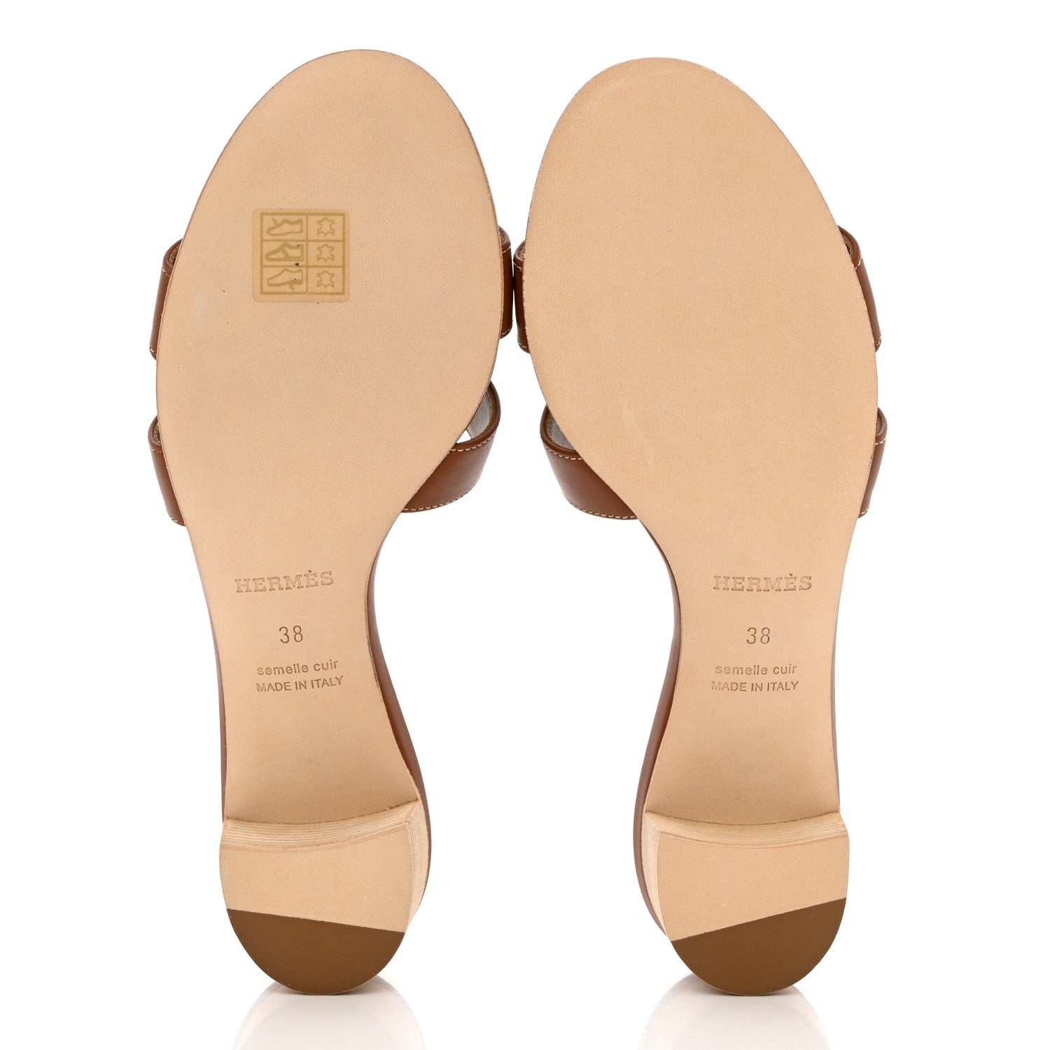 Hermes Calfskin Oasis Sandals 38 Gold 5 of 9