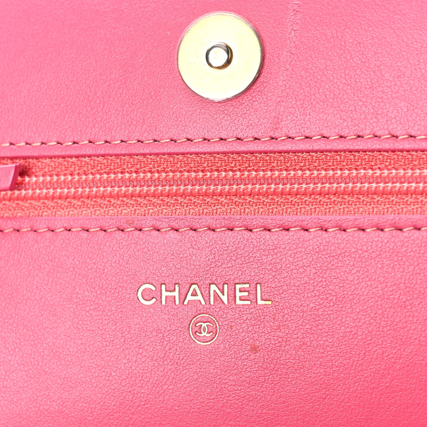 Wool Tweed Lambskin Quilted Chanel 19 Wallet On Chain WOC Coral Pink