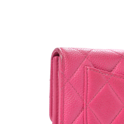 Chanel Caviar Quilted Large Flap Wallet Pink 10 of 15