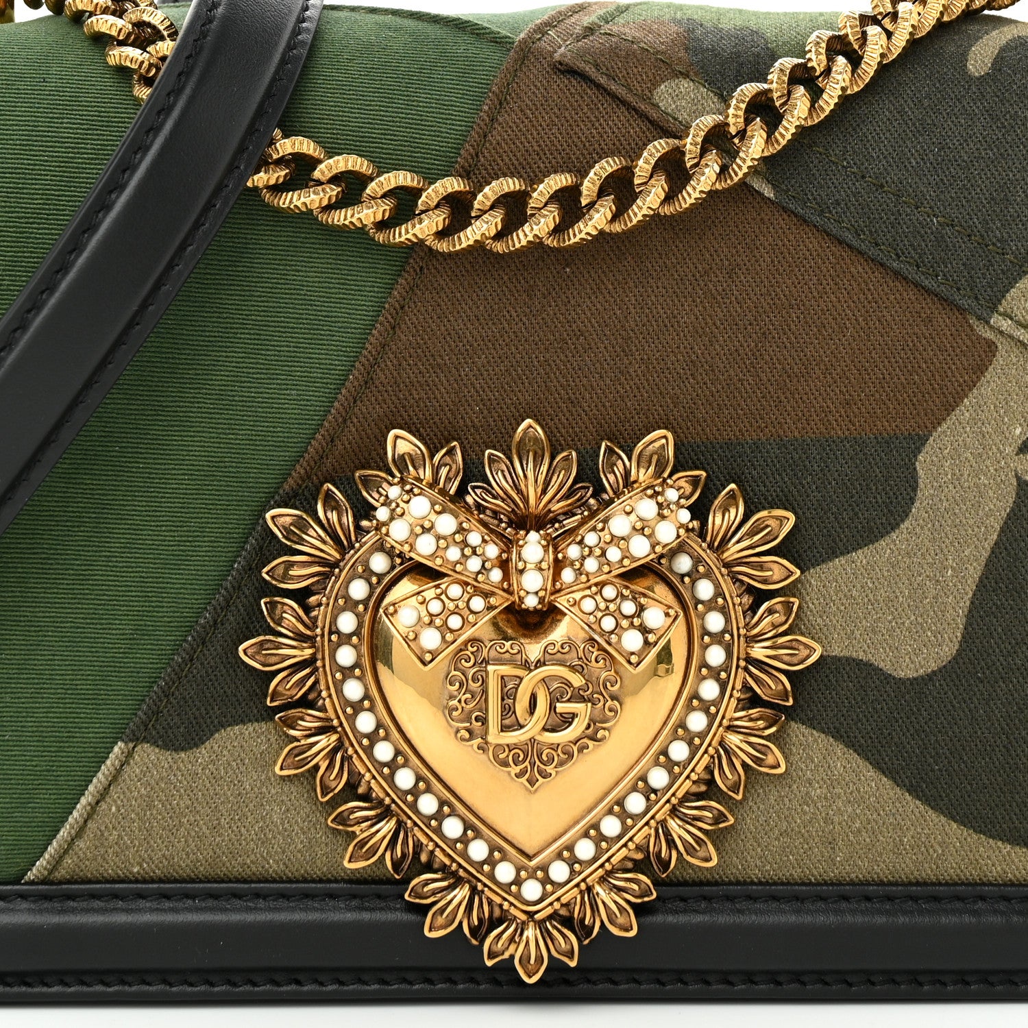 Dolce & Gabbana Calfskin Camouflage Pattern Medium Devotion Crossbody Bag 7 of 9