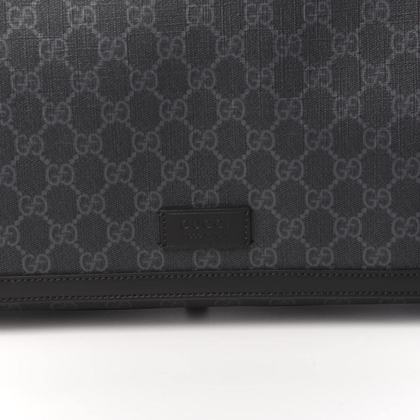 GG Supreme Monogram Web Messenger Diaper Bag Black Grey