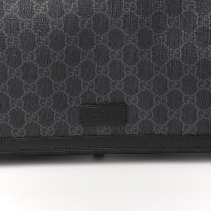 Gucci GG Supreme Monogram Web Messenger Diaper Bag Black Grey 10 of 11
