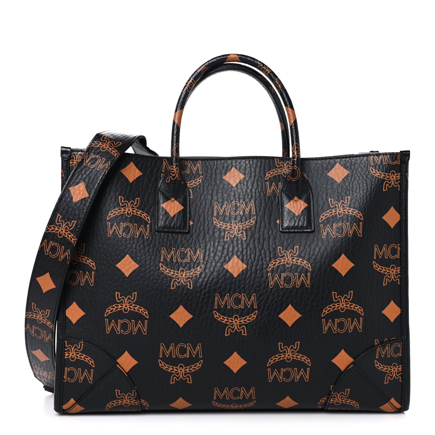 Visetos Maxi Large Munchen Tote Black Cognac