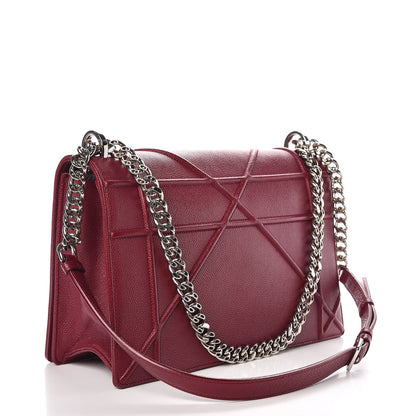 Christian Dior Grained Calfskin Large Diorama Flap Bag Burgundy 3 of 13