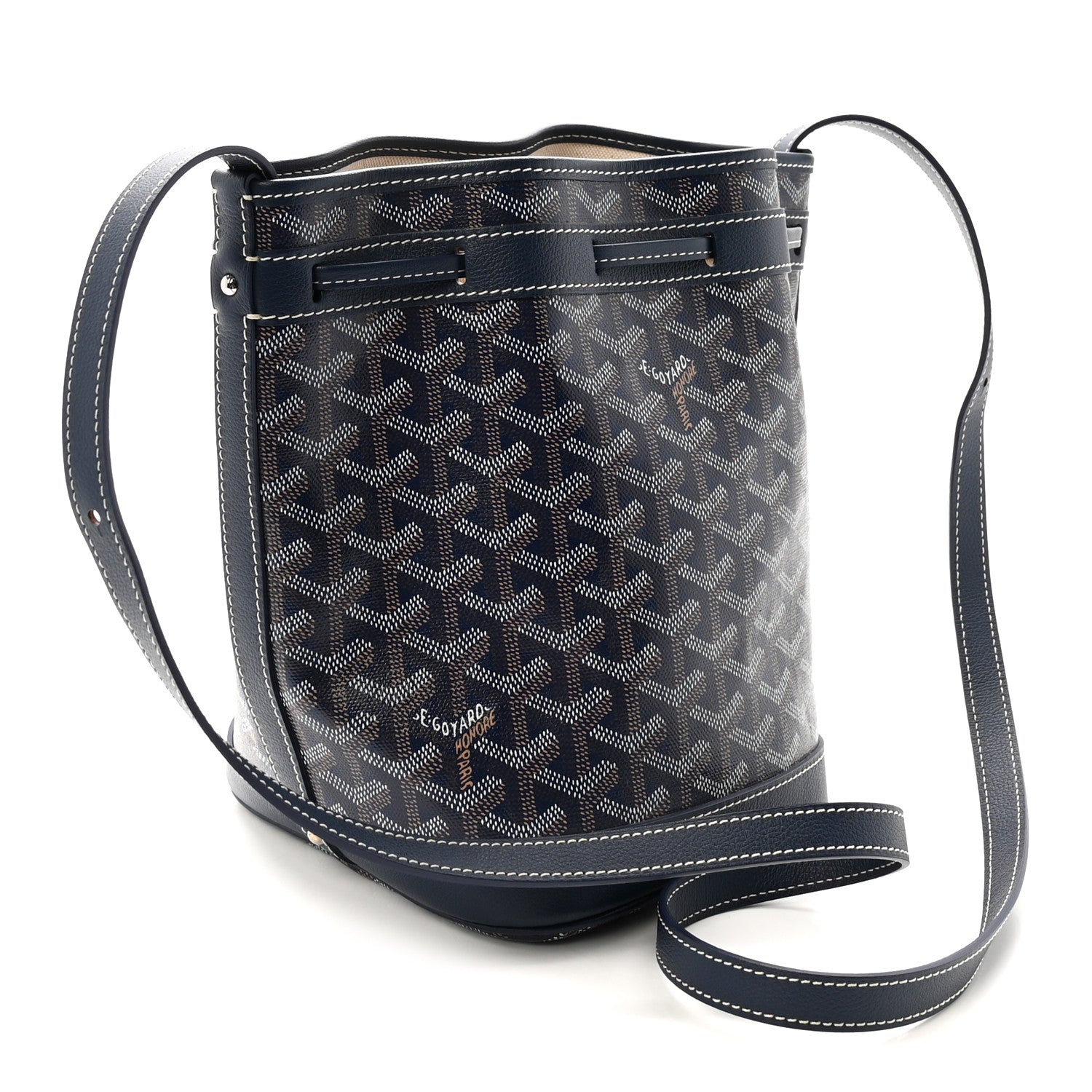 Goyard Goyardine Petit Flot Bucket Bag PM Navy 3 of 9