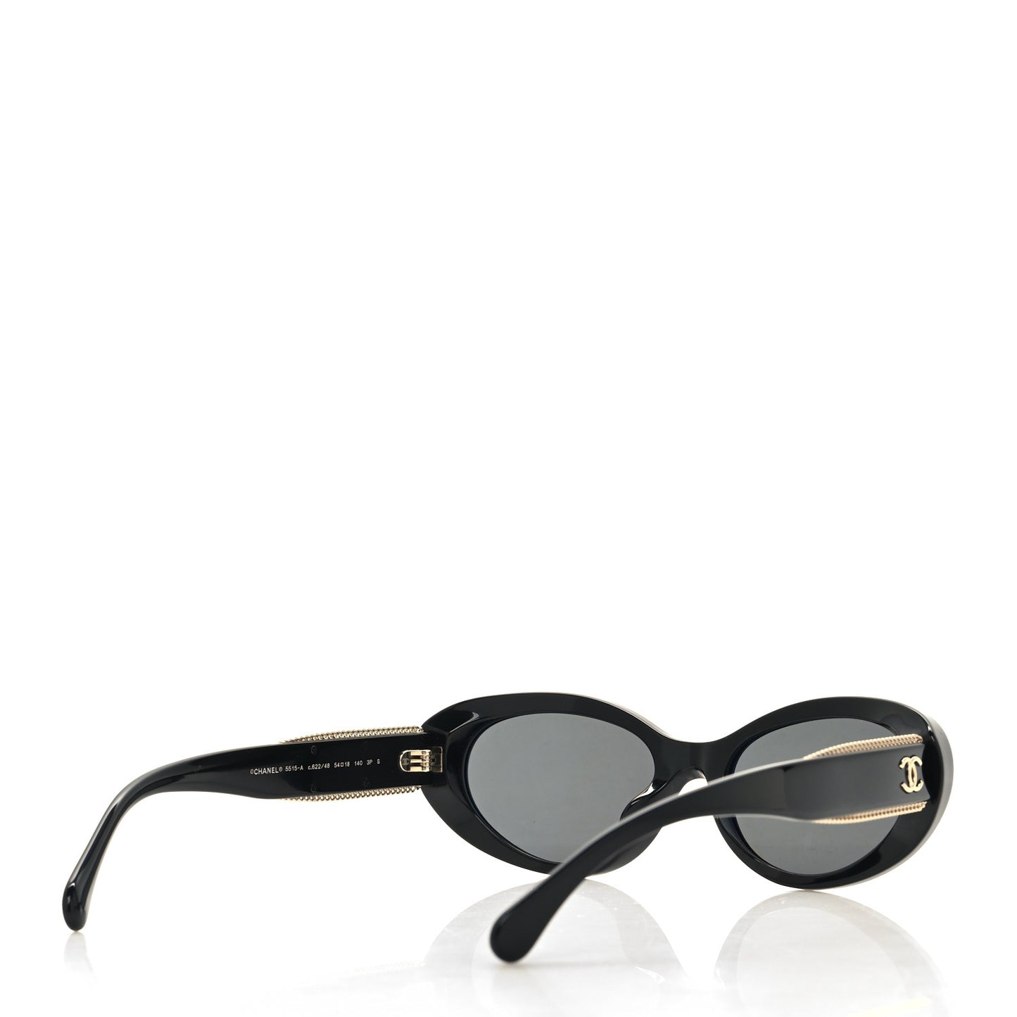 Acetate Oval Sunglasses 5515-A Black