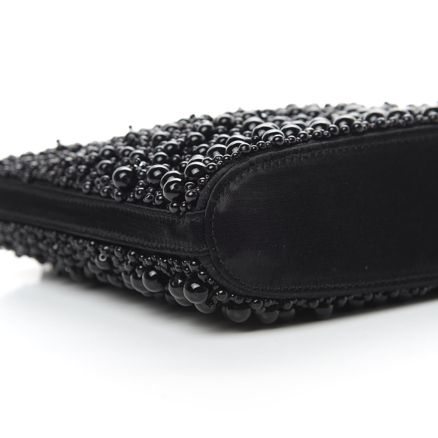 Chanel Satin Beaded CC Evening Bag Black 11 of 12