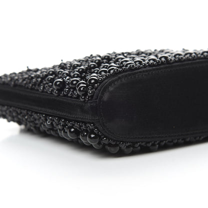 Chanel Satin Beaded CC Evening Bag Black 11 of 12