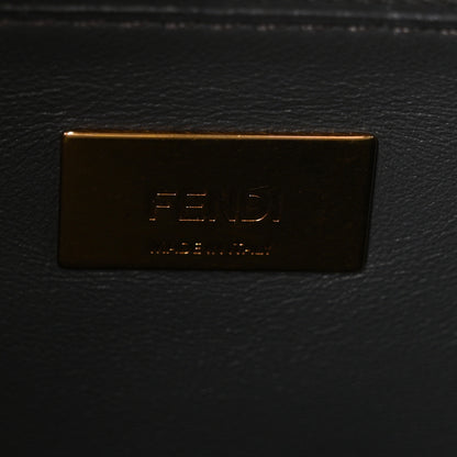 Fendi Ostrich Shiny Nappa Mini Peekaboo Iconic Satchel Grey 5 of 9