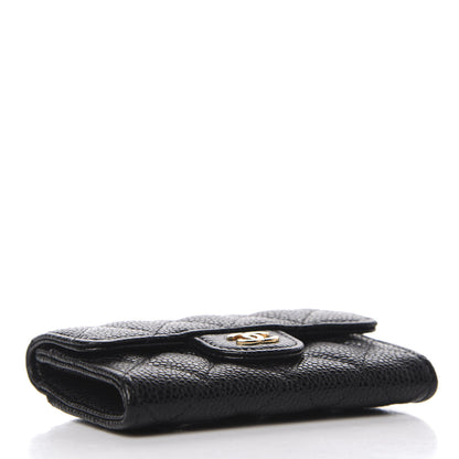 Chanel Caviar Quilted Flap Card Holder Wallet Black 4 of 8