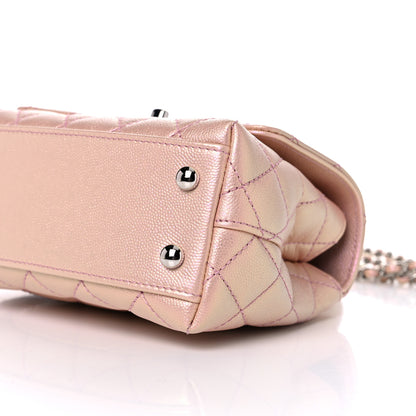 Chanel Iridescent Caviar Quilted Extra Mini Coco Handle Flap Light Pink 9 of 10