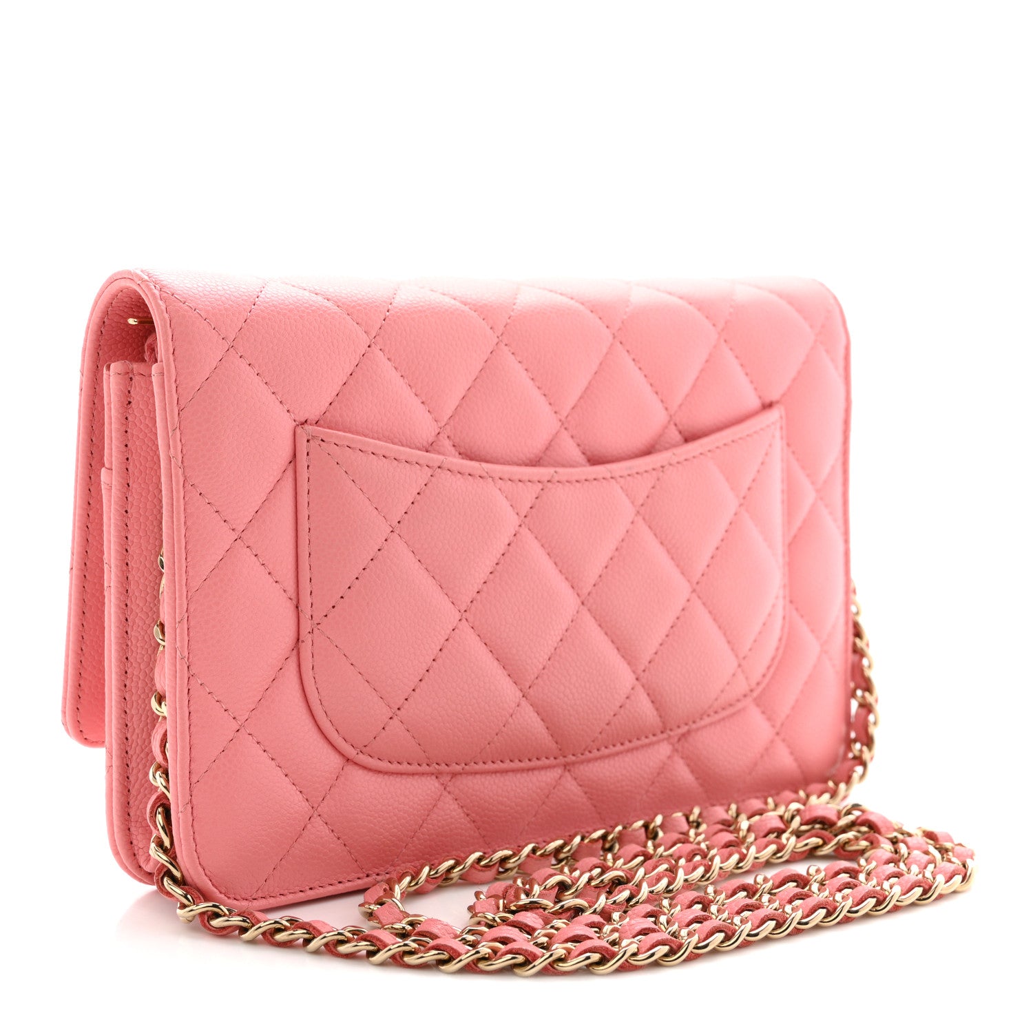 Chanel Caviar Quilted Wallet on Chain WOC Pink 3 of 10