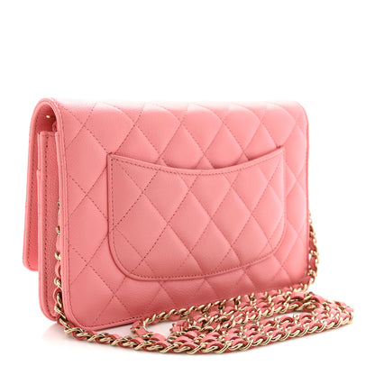Chanel Caviar Quilted Wallet on Chain WOC Pink 3 of 10
