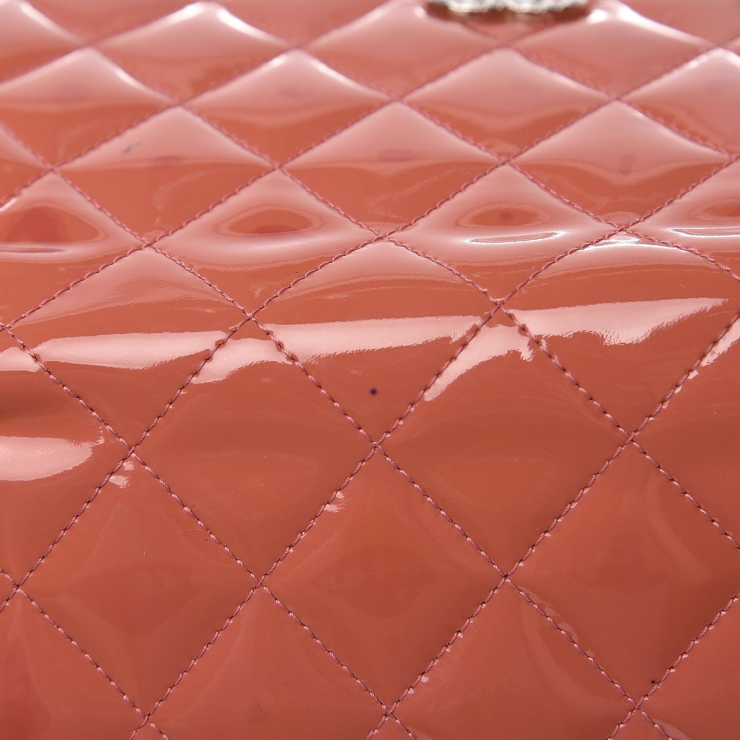 Chanel Patent Quilted Brilliant Yen Wallet Pink 11 of 12