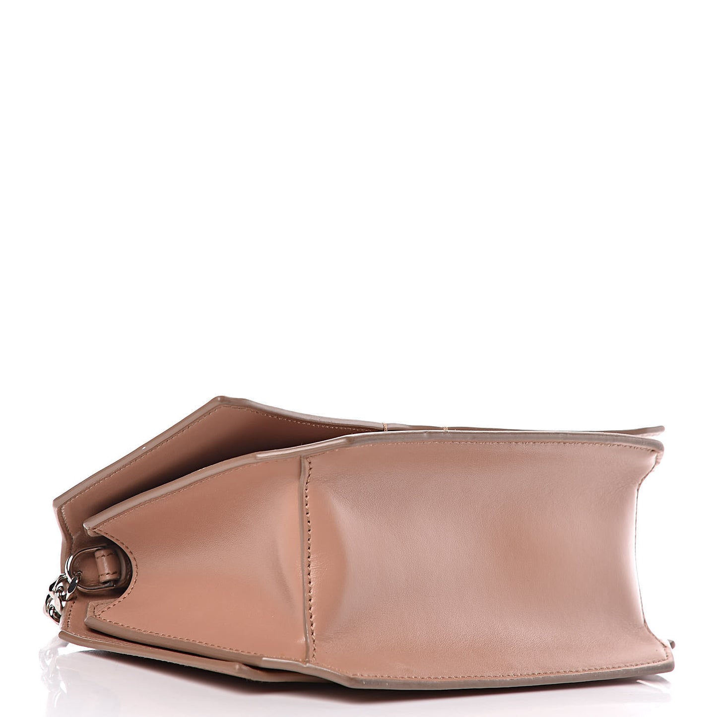 Calfskin Bow Cut Chain Wallet Old Pink