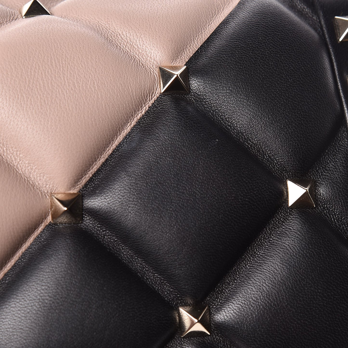Nappa Medium Candystud Top Handle Bag Black Poudre