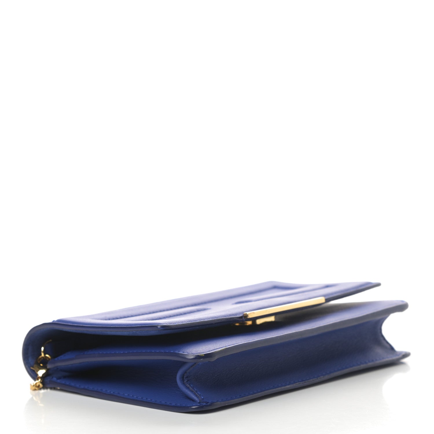 Fendi Vitello Flamingo Tube Wallet on Chain Blue Neon 4 of 12