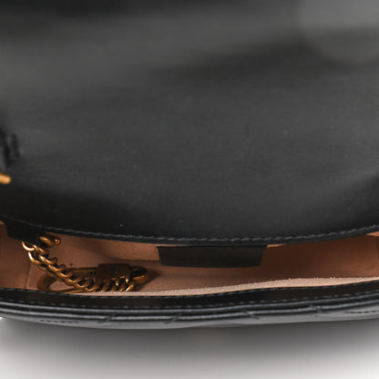 Gucci Calfskin Matelasse Super Mini GG Marmont Shoulder Bag Black 4 of 4