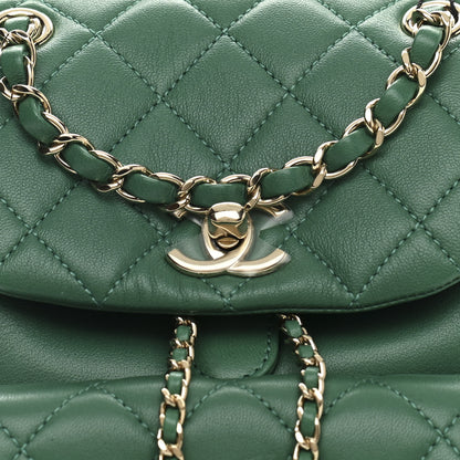 Chanel Lambskin Quilted Small Duma Drawstring Backpack Green 8 of 10
