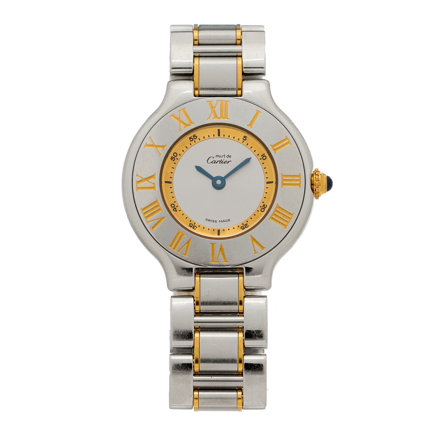 Cartier Stainless Steel 18K Yellow Gold 28mm Must de 21 Quartz Watch 1 of 4