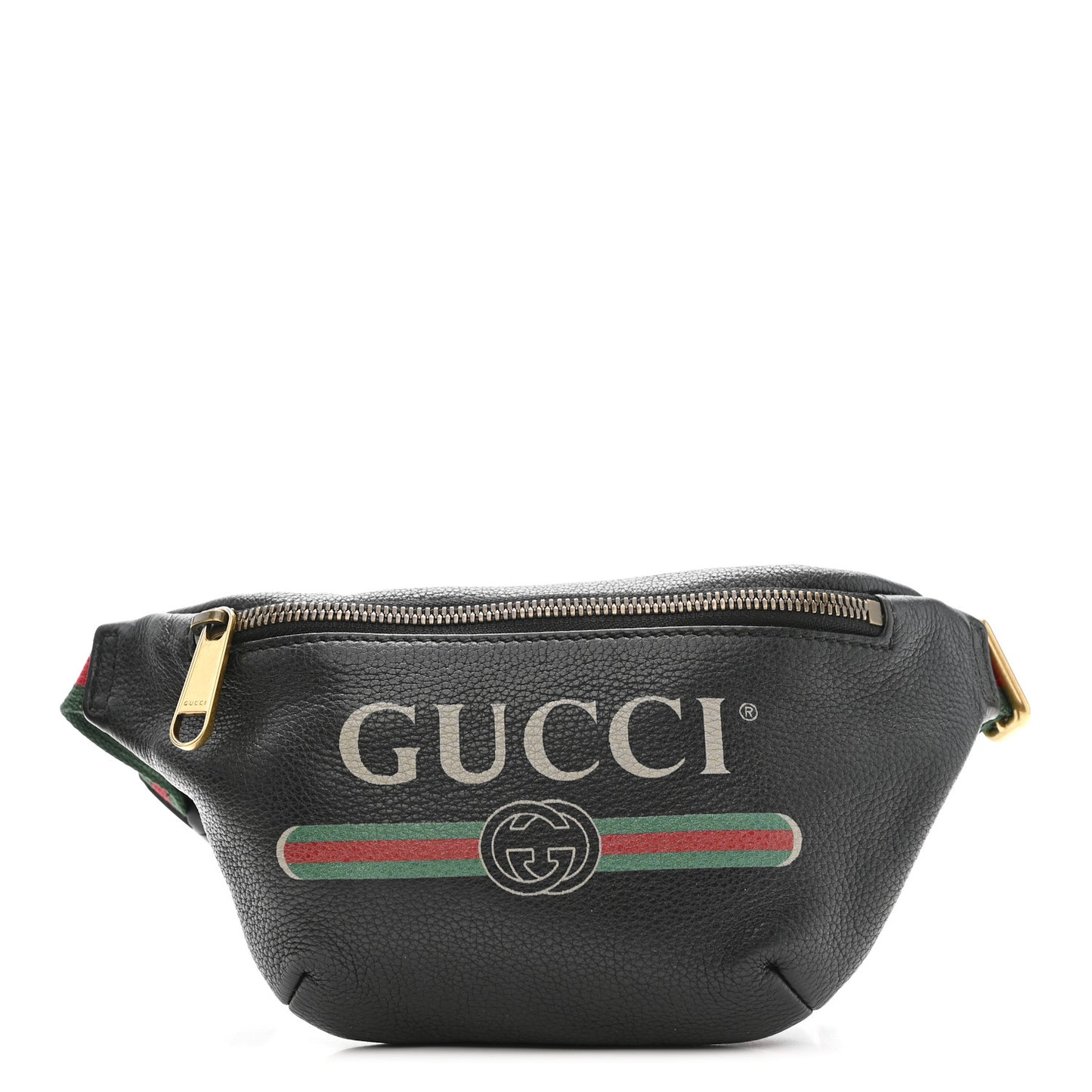 Grained Calfskin Small Logo Belt Bag Black