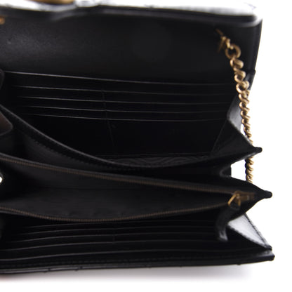 Gucci Calfskin Matelasse GG Marmont Chain Wallet Black 5 of 12