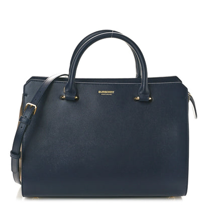 Burberry Calfskin Mega Check Small Banwell Tote Dark Canvas Blue 1 of 9