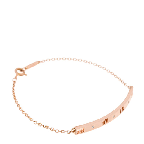 18K Rose Gold Diamond Atlas Bar Pierced Bracelet