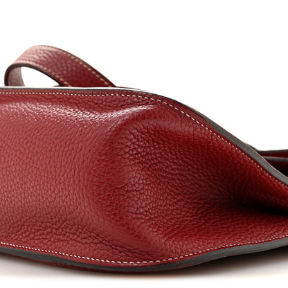 Hermes Taurillon Clemence Halzan 31 GM Rouge H 9 of 13