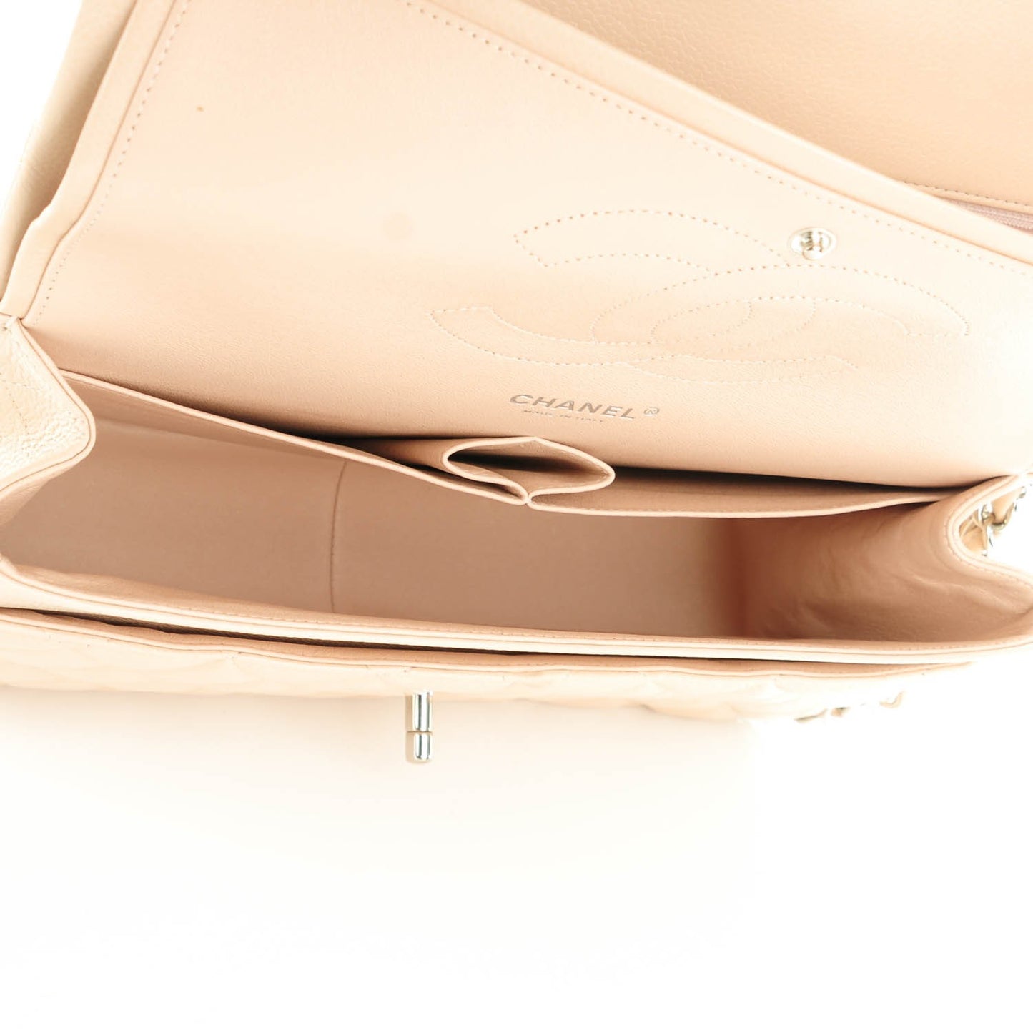 Caviar Quilted Jumbo Double Flap Light Pink