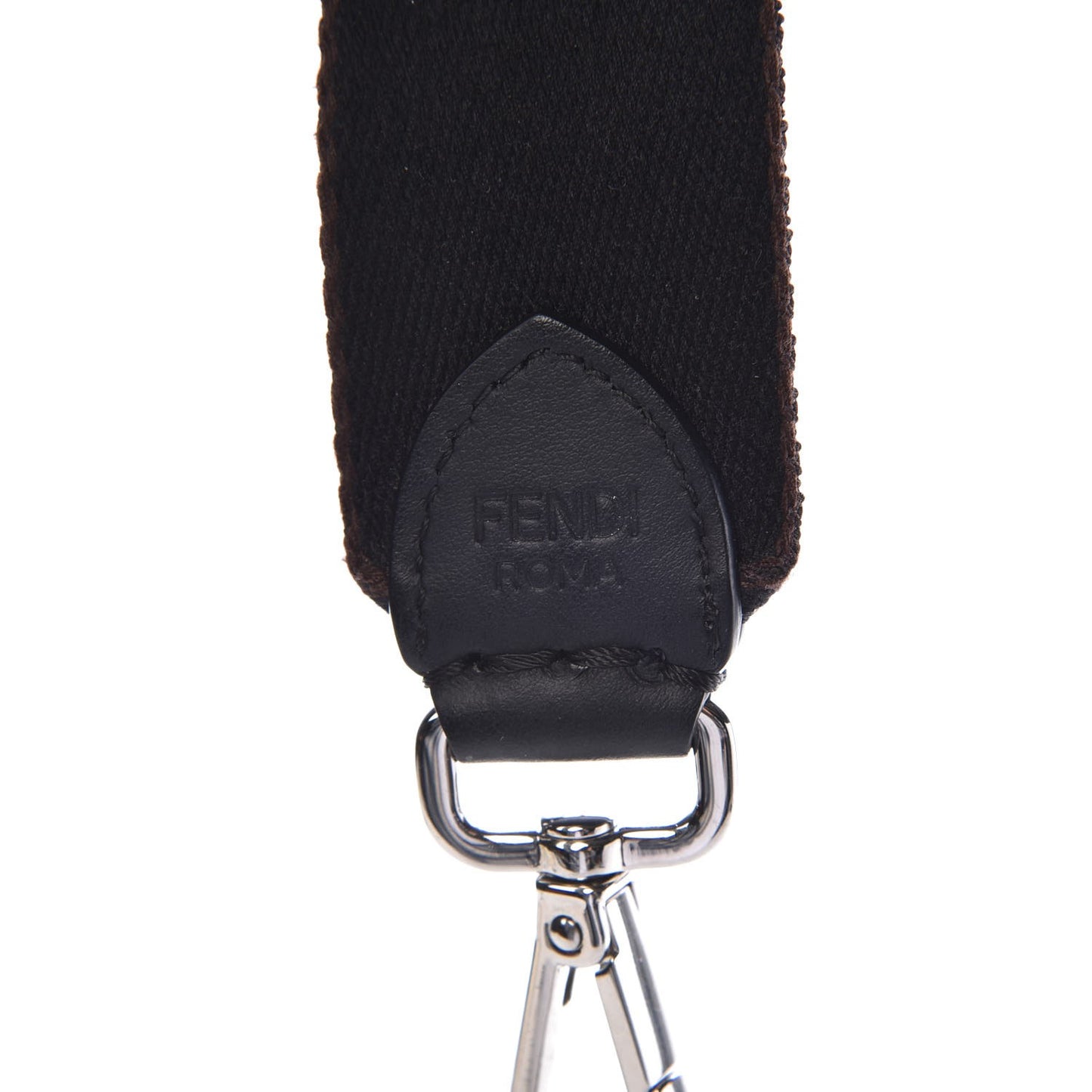 Ribbon Vitello Century FF Striped Mini Strap You Black Tobacco