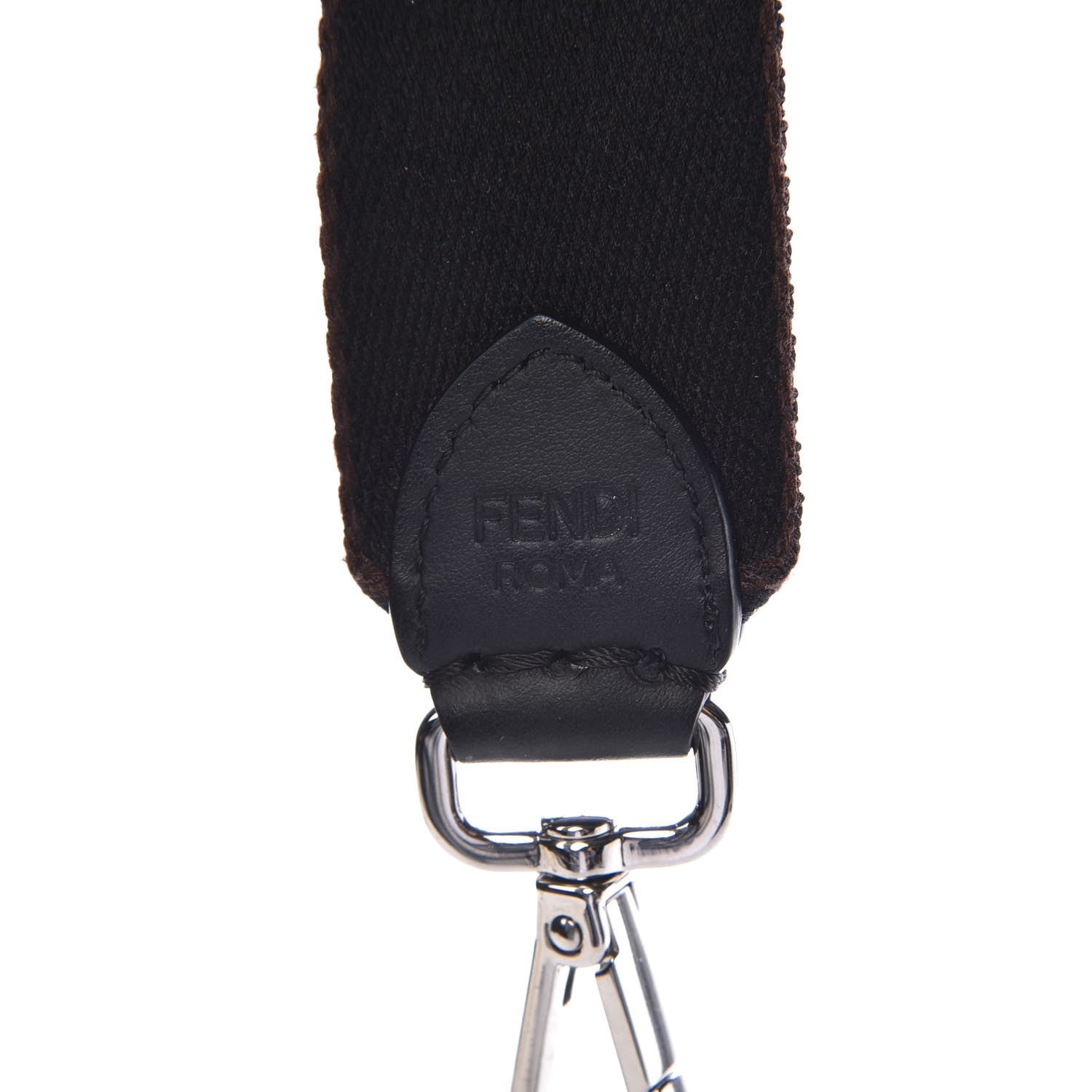 Fendi Ribbon Vitello Century FF Striped Mini Strap You Black Tobacco 4 of 4
