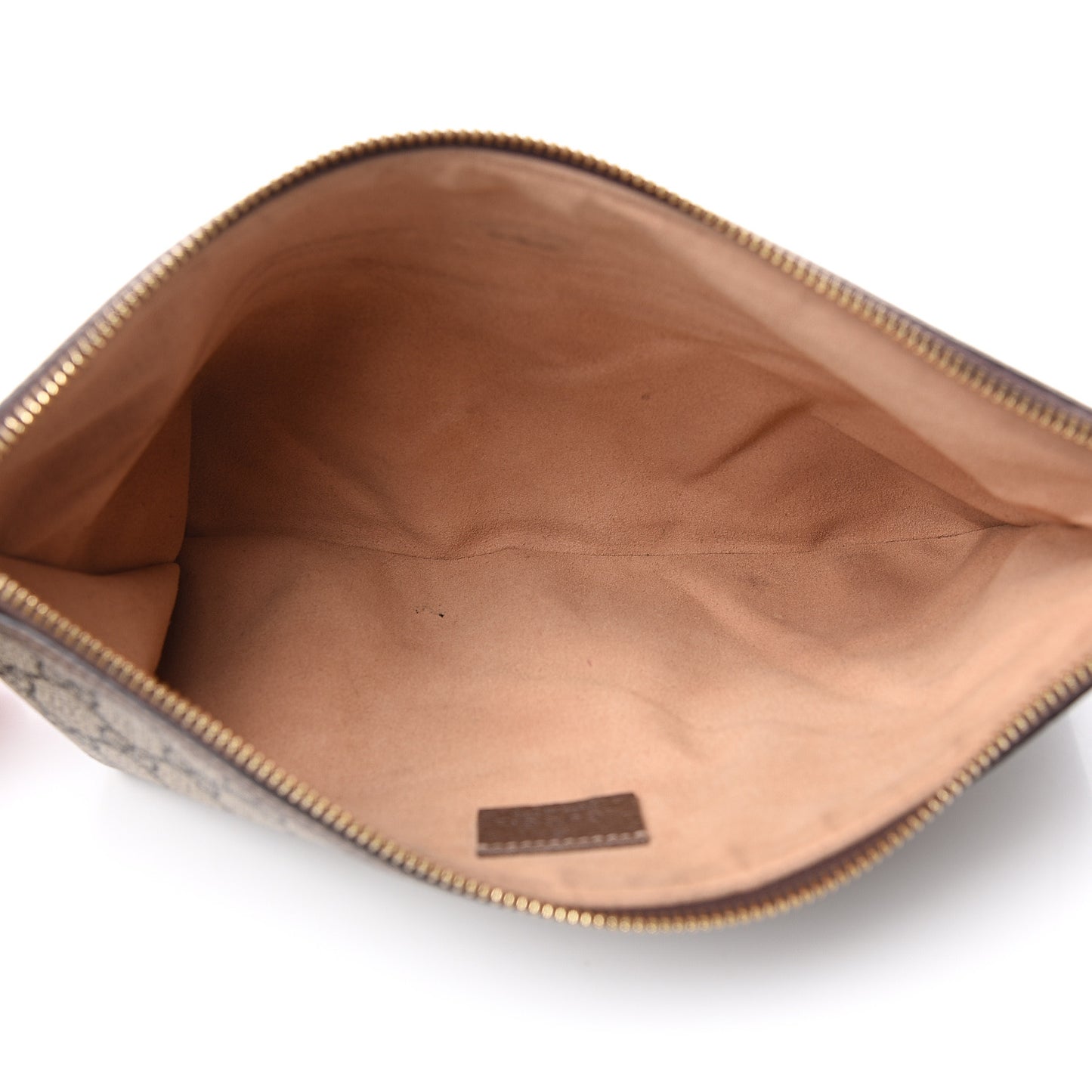 GG Supreme Monogram Large Ophidia Pouch Clutch Brown