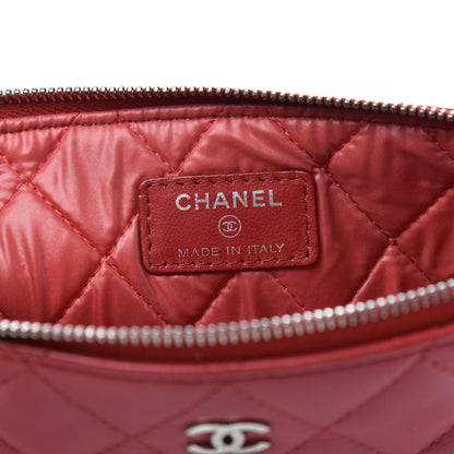 Chanel Lambskin Quilted Medium Cosmetic Case Red 6 of 7