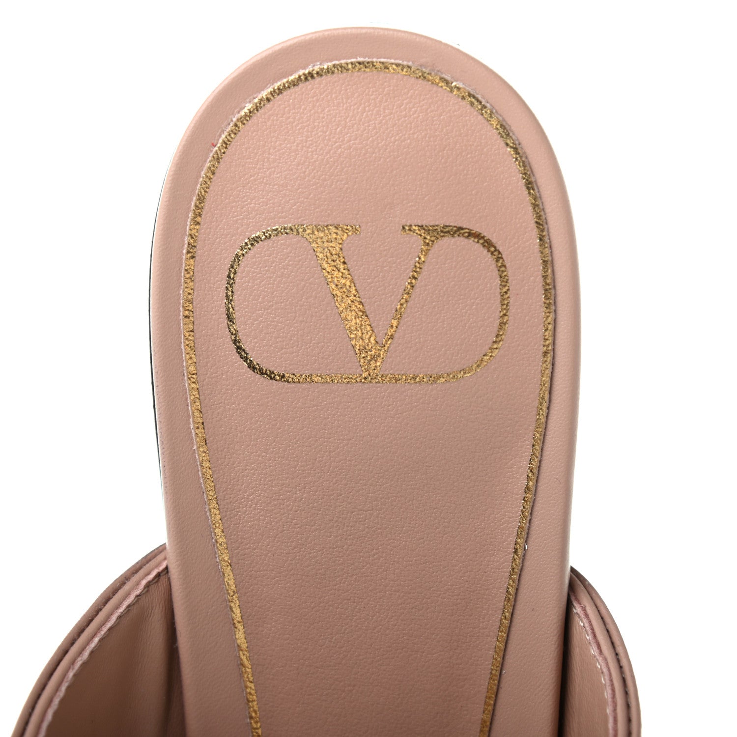 Valentino Garavani Calfskin Roman Stud Ankle Strap Flat Mules 38 Rose Cannelle 7 of 8