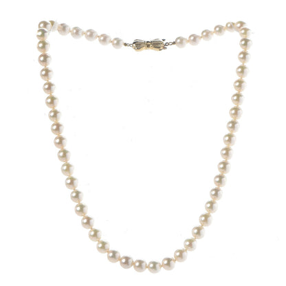 Mikimoto 18K Yellow Gold Akoya Pearl 6.5-7mm Strand Necklace 3 of 6