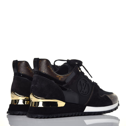 Louis Vuitton Suede Monogram Run Away Sneakers 38 Black 4 of 10