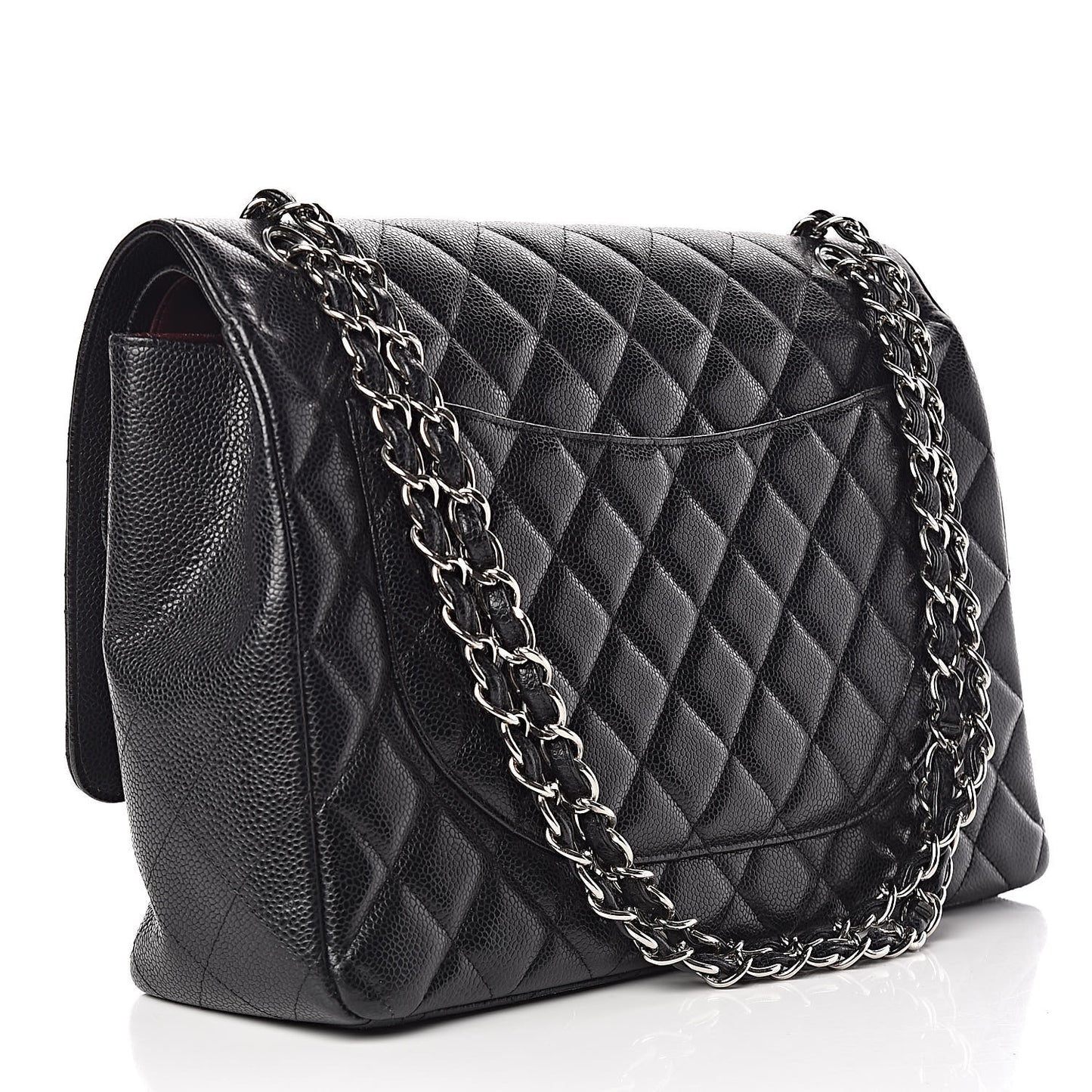 Caviar Quilted Maxi Double Flap Black