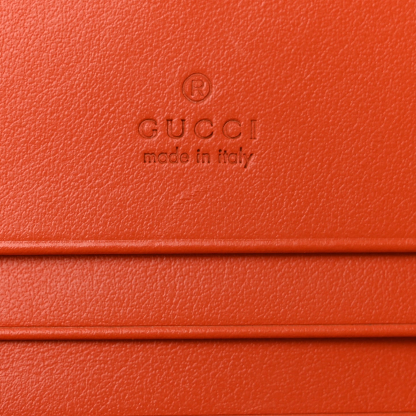 Calfskin GG Matelasse Card Case Wallet Deep Orange