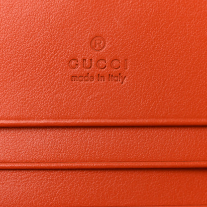 Gucci Calfskin GG Matelasse Card Case Wallet Deep Orange 6 of 7