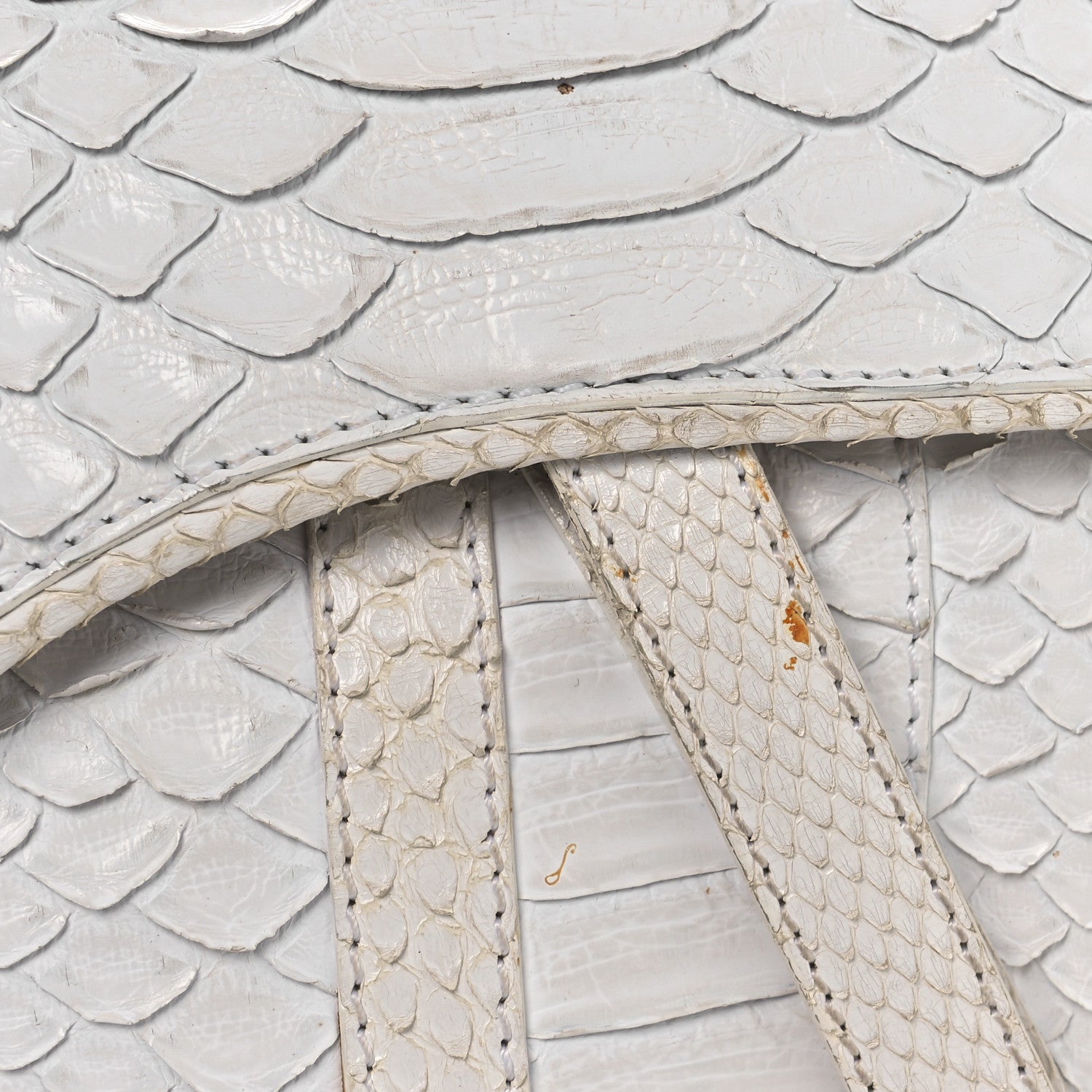 Christian Dior Snakeskin Saddle Bag White 16 of 16
