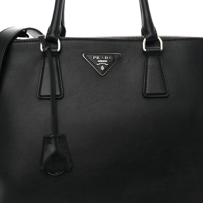 Prada City Calfskin Bi-Color Large Galleria Double Zip Tote Black 7 of 14